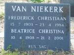 NIEKERK Frederick Christiaan 1903-1984 & Beatrice Christina 1908-2001