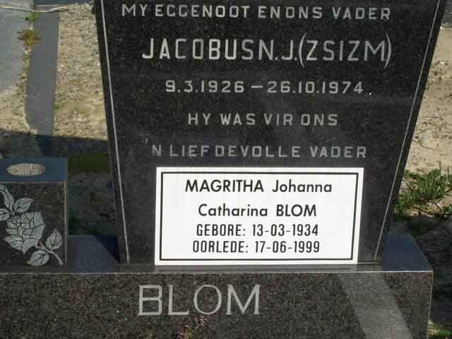 BLOM Jacobus N.J. 1926-1974 & Magritha Johanna Catharina 1934-1999