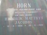 HORN Hendrik Matthys Jacobus 1936-1986