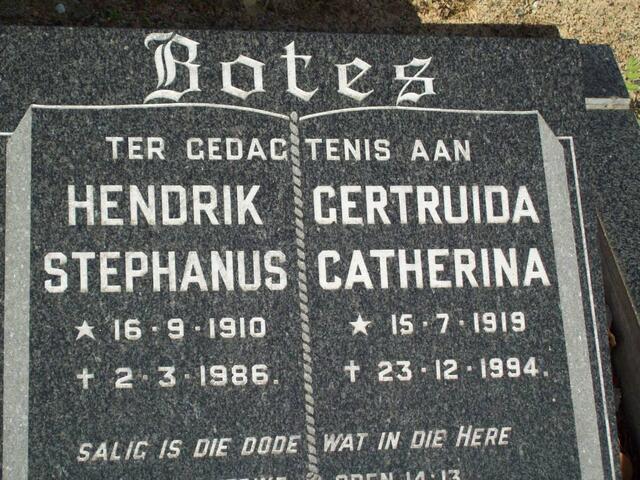 BOTES Hendrik Stephanus 1910-1986 & Gertruida Catherina 1919-1994