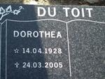 TOIT Dorothea, du  1928-2005