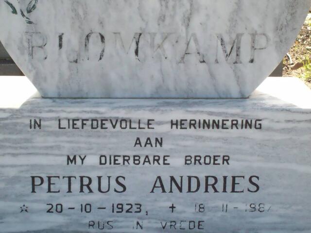 BLOMKAMP Petrus Andries 1923-1987