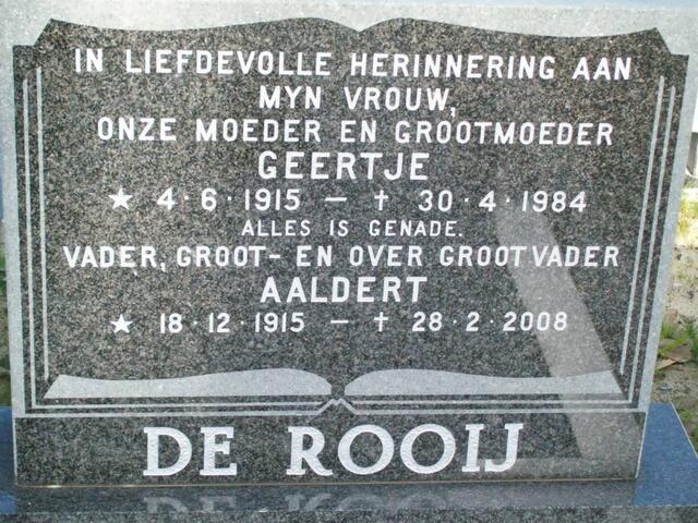ROOIJ  Aaldert, de 1915-2008 & Geertje 1915-1984