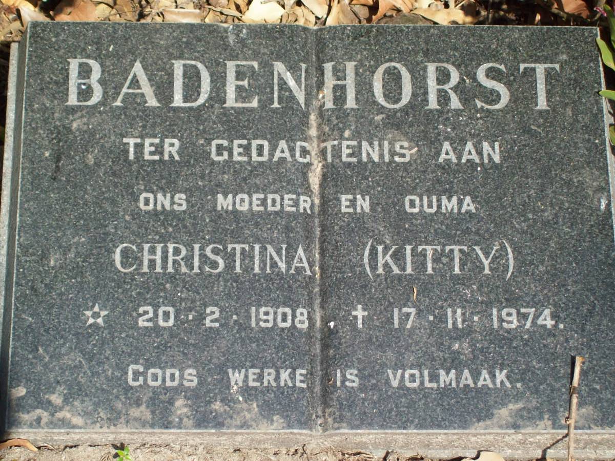 BADENHORST Christina 1908-1974