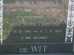 WIT Jacobus Johannes, de 1908-1974 & Anna Maria Christina 1916-1983