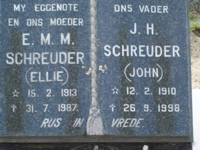 SCHREUDER John J. 1910-1998 & Ellie M.M. 1913-1987