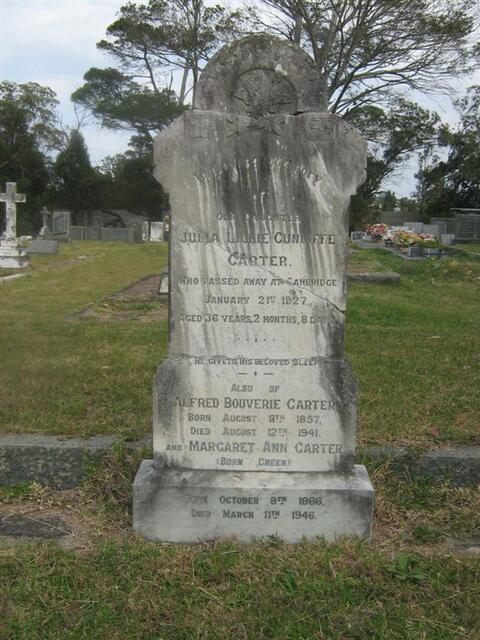 CARTER Alfred Bouverie 1857-1941 & Julia Lillie Cunliffie -1927 & Margaret Ann  GREEN 1866-1946