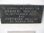 HISCOX Herbert -1952 & Gertrude -1966