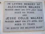 WALKER Alexander -1945 & Jessie Collie -1957