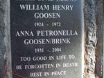 GOOSEN William Henry 1924-1972 & Anna Petronella BRINK 1931-2004