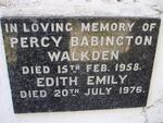 WALKDEN Percy Babington -1958 & Edith Emily -1976
