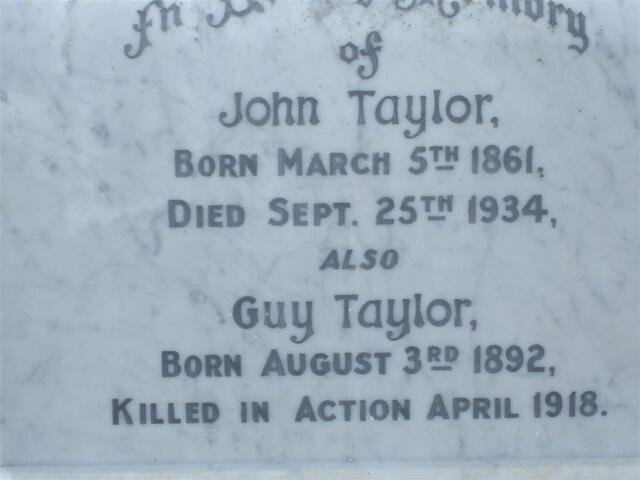 TAYLOR John 1861-1934 :: TAYLOR Guy 1892-1918