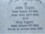 TAYLOR John 1861-1934 :: TAYLOR Guy 1892-1918