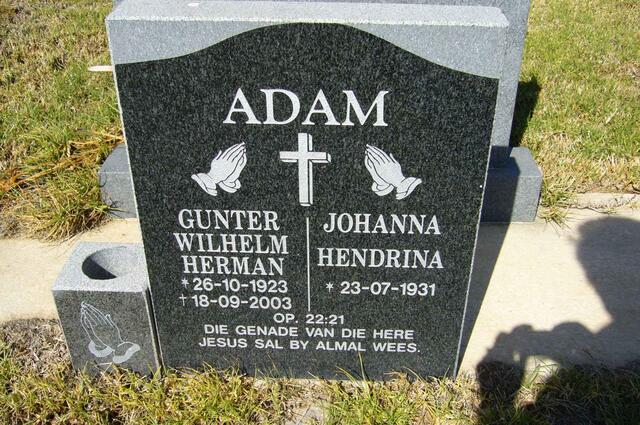 ADAM Gunter Wilhelm Herman 1923-2003 & Johanna Hendrina 1931-