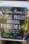 FOREMA Myrtle Pauline Johanna 1926-2003