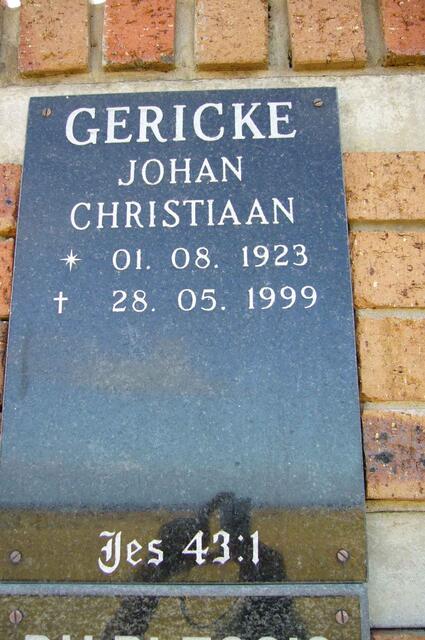GERICKE Johan Christiaan 1923-1999