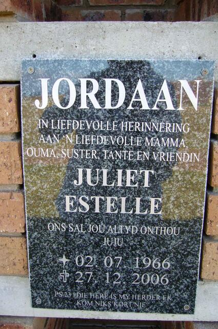 JORDAAN Juliet Estelle 1966-2006