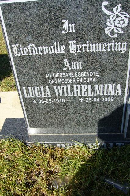 WALT Lucia Wilhelmina, van der 1916-2005