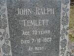 TEMLETT John Ralph -1929 