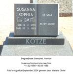 KOTZE Susanna Sophia nee SMIT 1895-1989