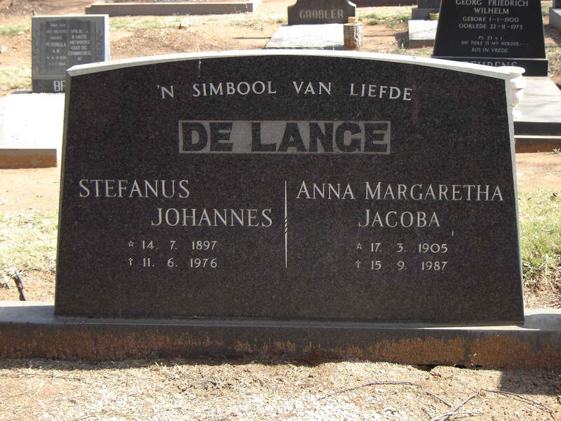 LANGE Stefanus Johannes, de 1897-1976 & Anna Margaretha Jacoba 1905-1987