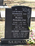 SAAIMAN Jacobus Johannes 1900-1990 & Maria Magdalena 1908-1976