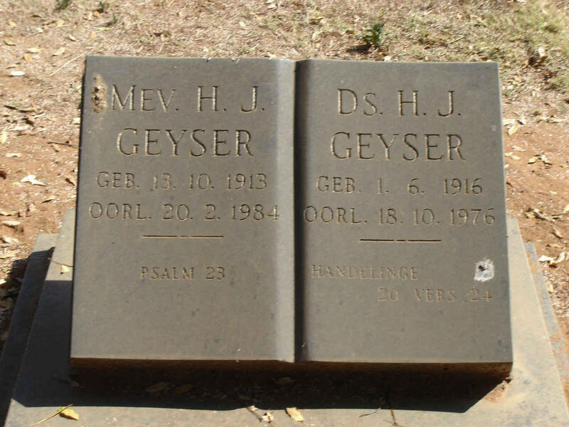 GEYSER H.J. 1916-1976 & H.J. 1913-1984