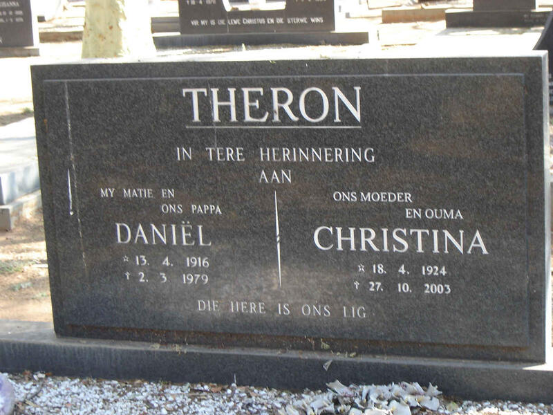 THERON Daniel 1916-1979 & Christina 1924-2003