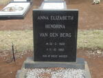 BERG Anna Elizabeth Hendrina, van den 1908-1982