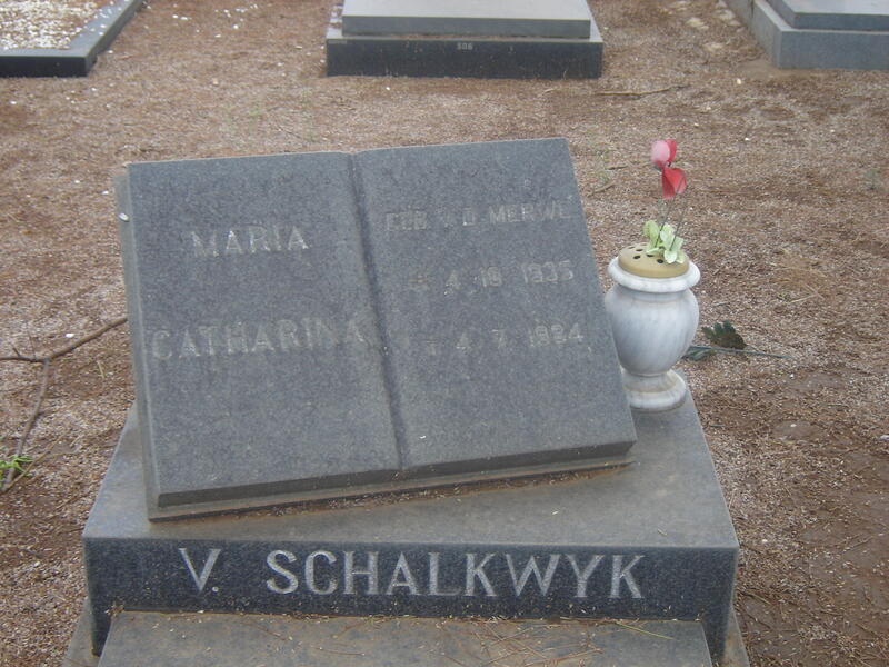 SCHALKWYK Maria Catharina, van  1935-1984