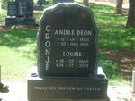 CRONJE Andre Deon 1960-1998 & Louise 1940-2001