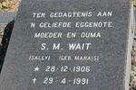 WAIT S.M. nee MARAIS 1906-1991
