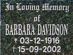 DAVIDSON Barbara 1916-2002
