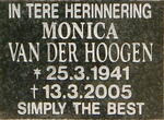 HOOGEN, van der, Monica 1941-2005