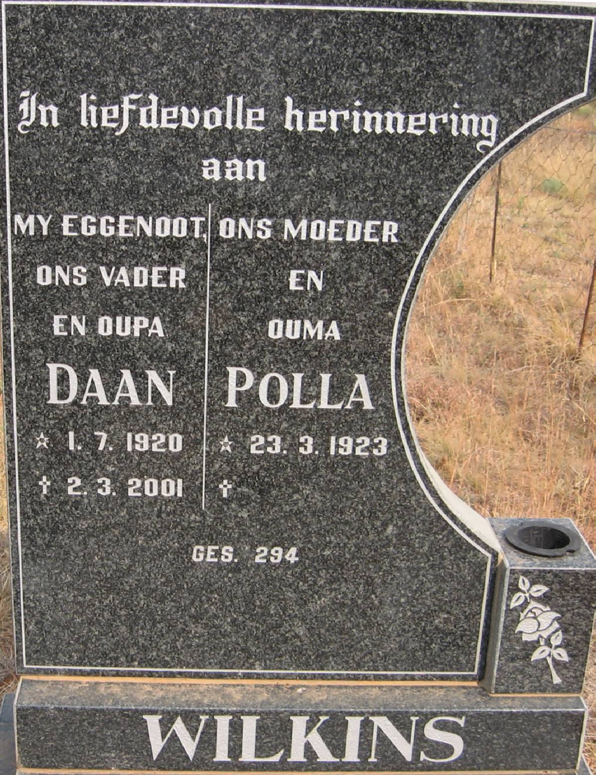 WILKINS Daan 1920-2001 & Polla 1923-