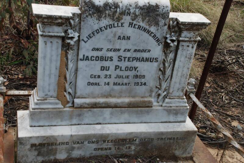 PLOOY Jacobus Stephanus, du 1909-1934
