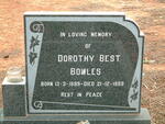 BOWLES Dorothy Best 1899-1989