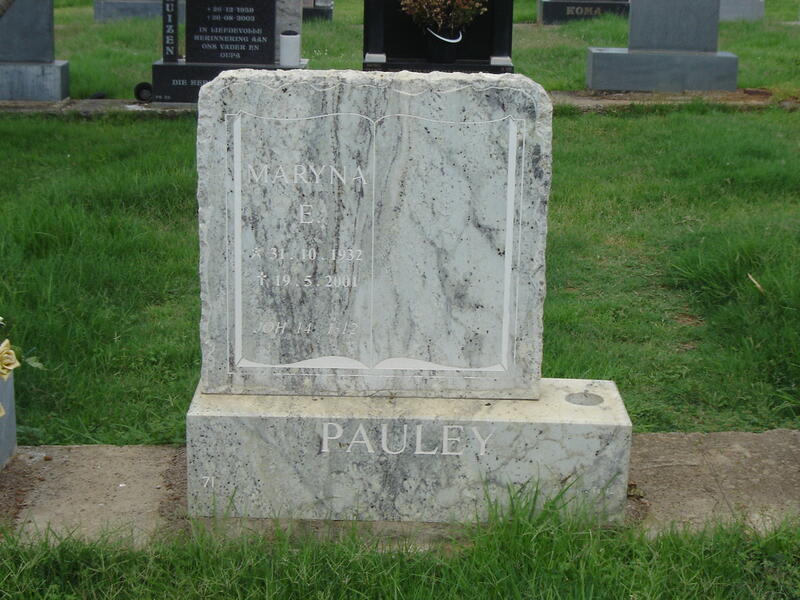PAULEY Maryna E. 1932-2001