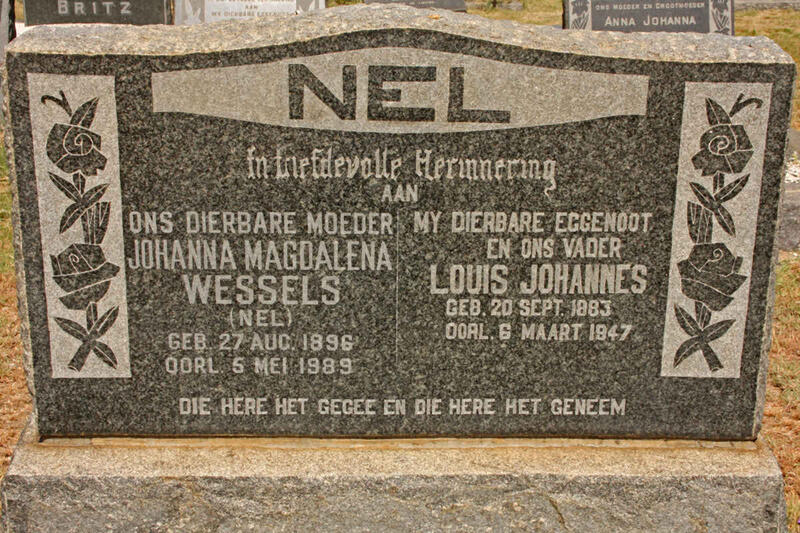 NEL Louis Johannes 1883-1947 & Johanna Magdalena WESSELS 1896-1989