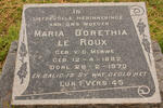 ROUX Maria Dorethea, le nee V.D. MERWE 1882-1970