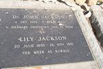 JACKSON John 1889-1963 & Lily 1893-1981