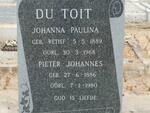 TOIT Pieter Johannes, du 1886-1980 & Johanna Paulina RETIEF 1889-1968