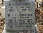 HENDRIKSZ H.G. 1871-1911 & M.J.I. MALAN 1877-1940