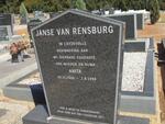 RENSBURG Anita, Janse van 1936-1998