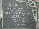ROOYEN Wilhelmina Christina, van nee VAN DER HEEVER 1887-1971