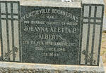 ALBERTS Johanna Aletta P. nee LAMPRECHT 1878-1946