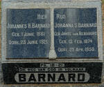 BARNARD Johannes H. 1861-1921 &  Johanna S. JANSE VAN RENSBURG 1974-1950