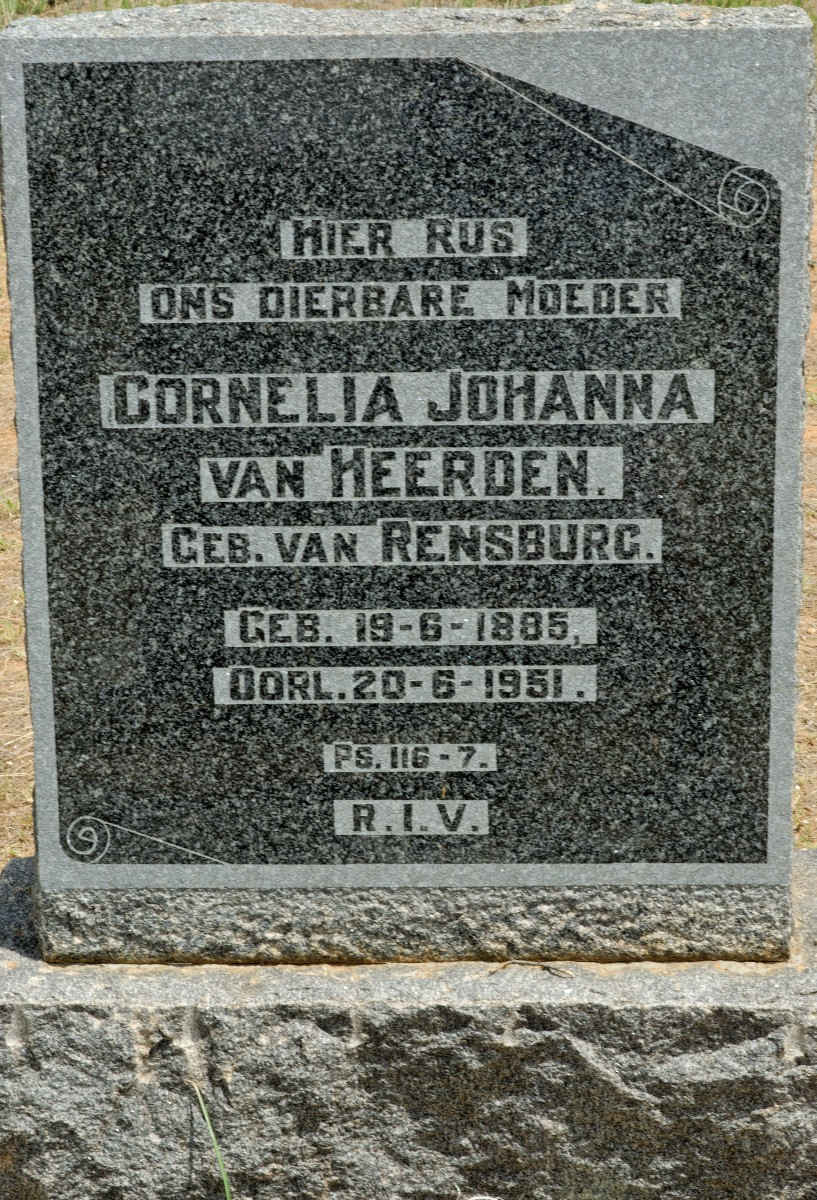 HEERDEN Cornelia Johanna, van nee VAN RENSBURG 1885-1951