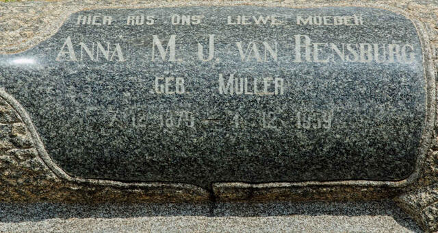 RENSBURG Anna M. J., van nee MULLER 1879-1959