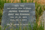 RENSBURG Jacobus Hendrikus, Janse van 1904-1944